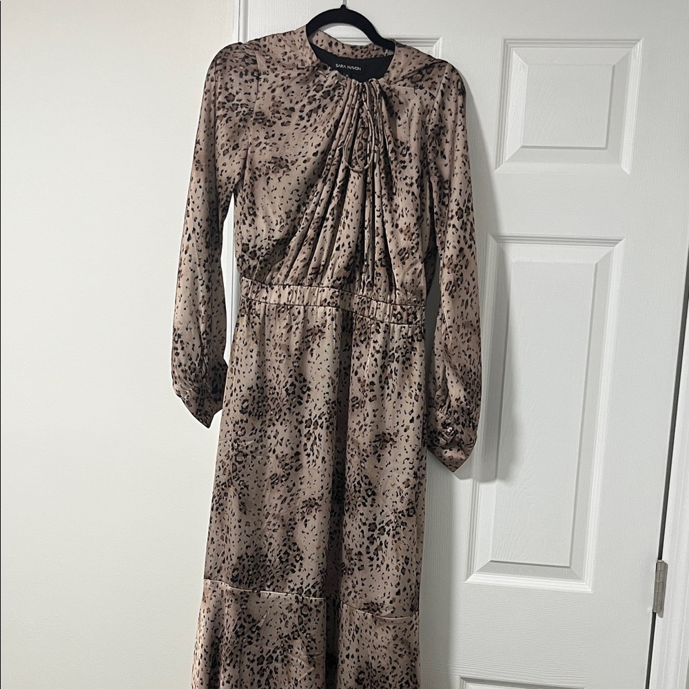 Chic Animal Print Long Sleeve Dress